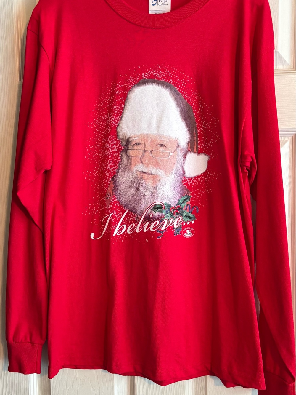 Port and Company Red Santa 'I Believe' Holiday Graphic Tee